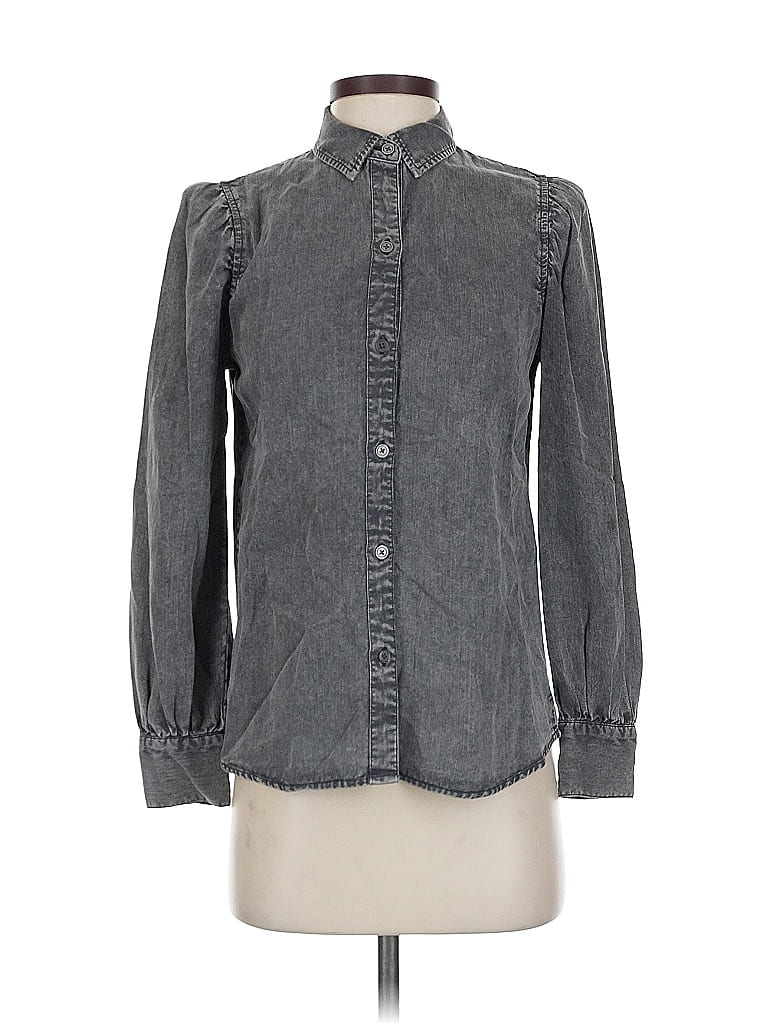 Pre-owned Rails Long Sleeve Button Down Shirt In Gray