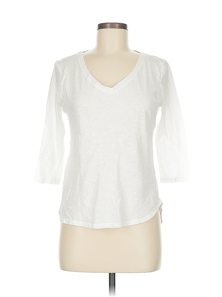 Pre-owned Soho Jeans New York & Company 3/4 Sleeve T-shirt In White