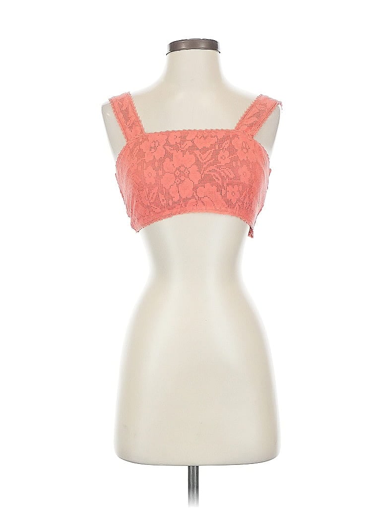 Pre-owned American Eagle Outfitters Tank Top Orange Strapless Neckline Tops