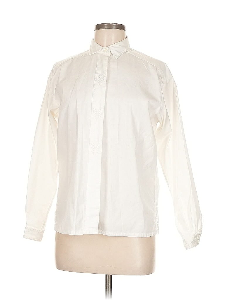 Click to view more detailed imagery on our partner's website Pre-owned Lands' End Long Sleeve Blouse In White