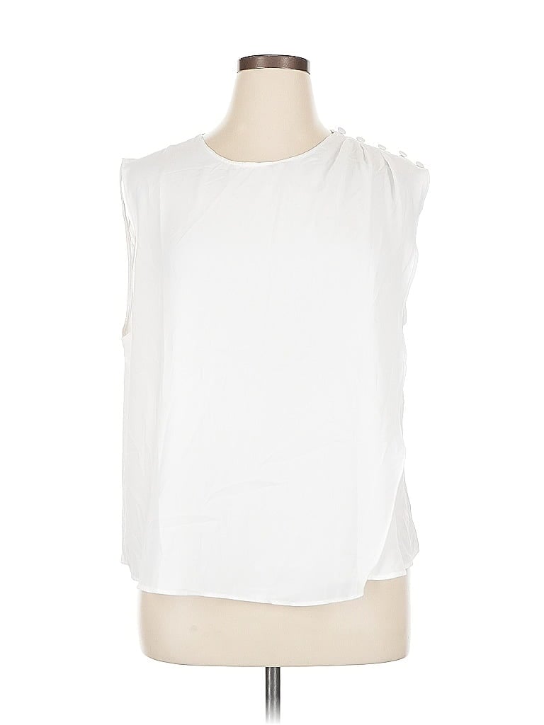 Pre-owned Mng Sleeveless Blouse In White
