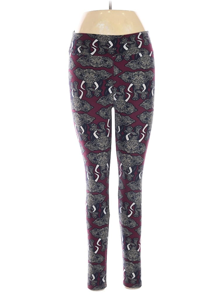 Pre-owned Lularoe Leggings In Burgundy