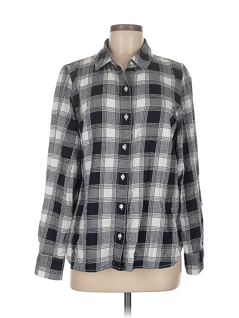 Pre-owned Tommy Hilfiger Long Sleeve Button Down Shirt In Gray