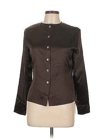 Linda Allard Ellen Tracy Long Sleeve Silk Top (view 1)