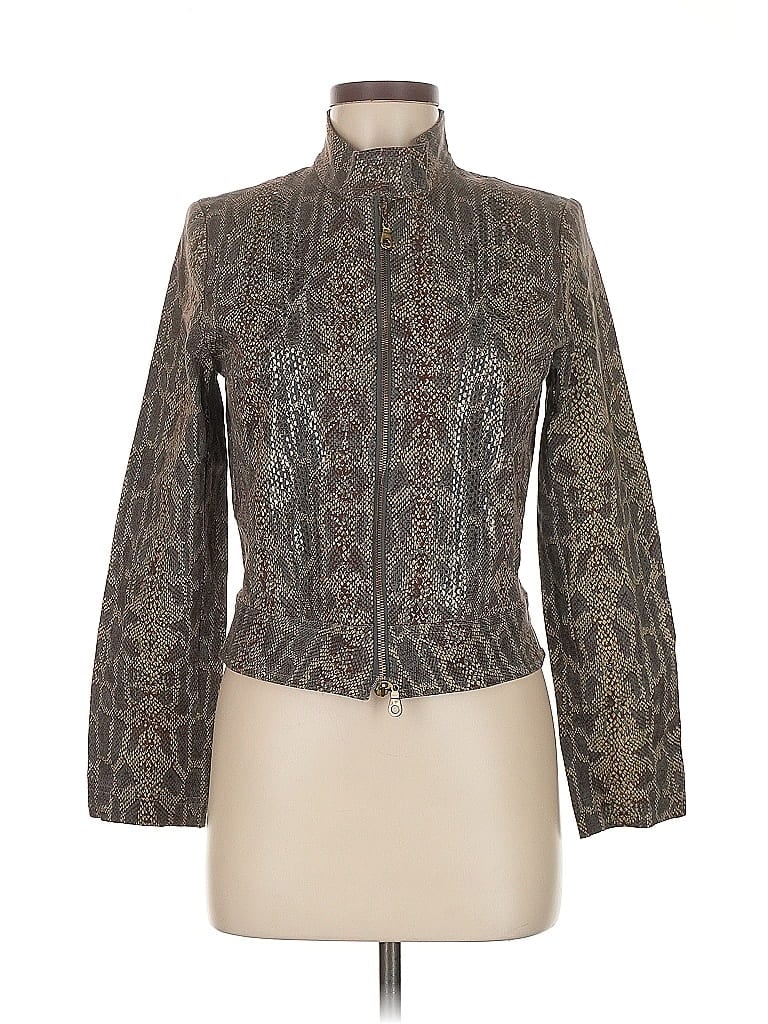 Pre-owned Abs Allen Schwartz Cardigan Sweater In Brown