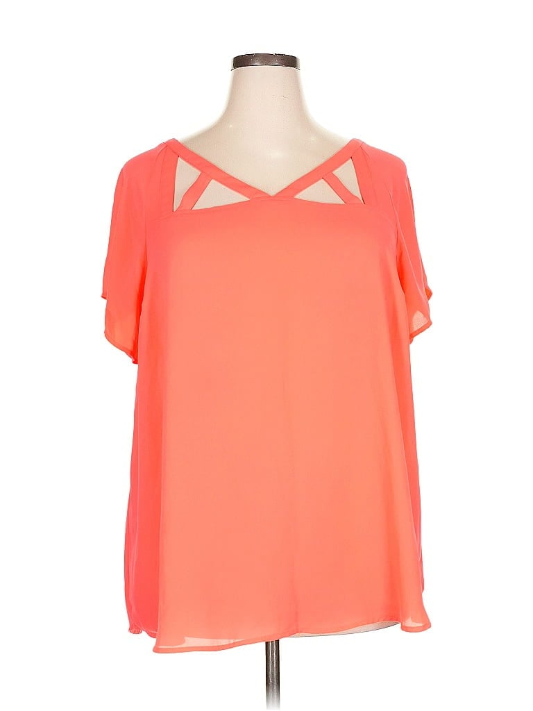 Pre-owned Torrid Short Sleeve Blouse In Orange