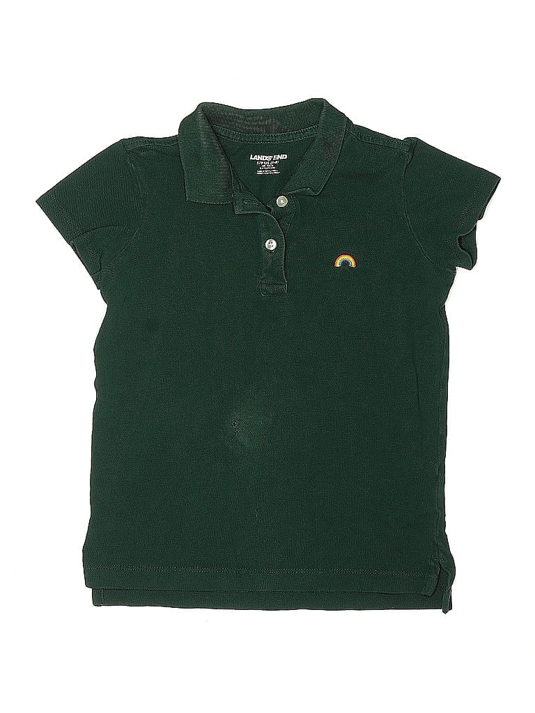 Click to view more detailed imagery on our partner's website Pre-owned Lands' End Kids' Short Sleeve Top Green Keyhole Neckline Tops