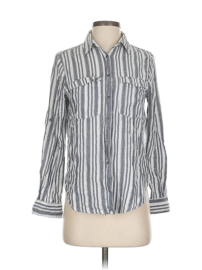Pre-owned Cotton On Long Sleeve Button Down Shirt In Silver