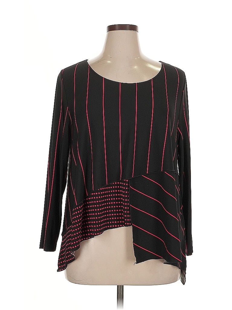 Pre-owned Liv 3/4 Sleeve Top Black Square Neckline Tops