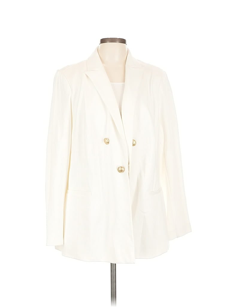 Pre-owned Lane Bryant Blazer Jacket In White