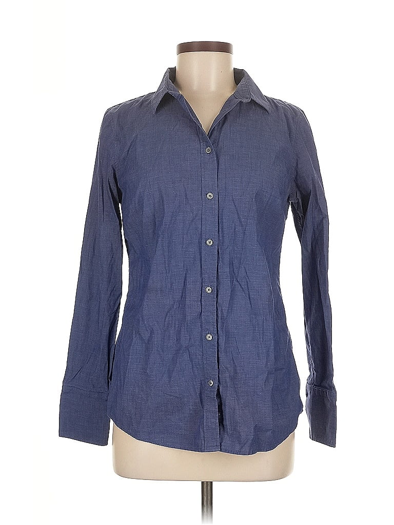 Pre-owned Banana Republic Long Sleeve Button Down Shirt In Blue
