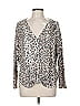 Bobeau Animal Print Silver Cardigan Size M - photo 1