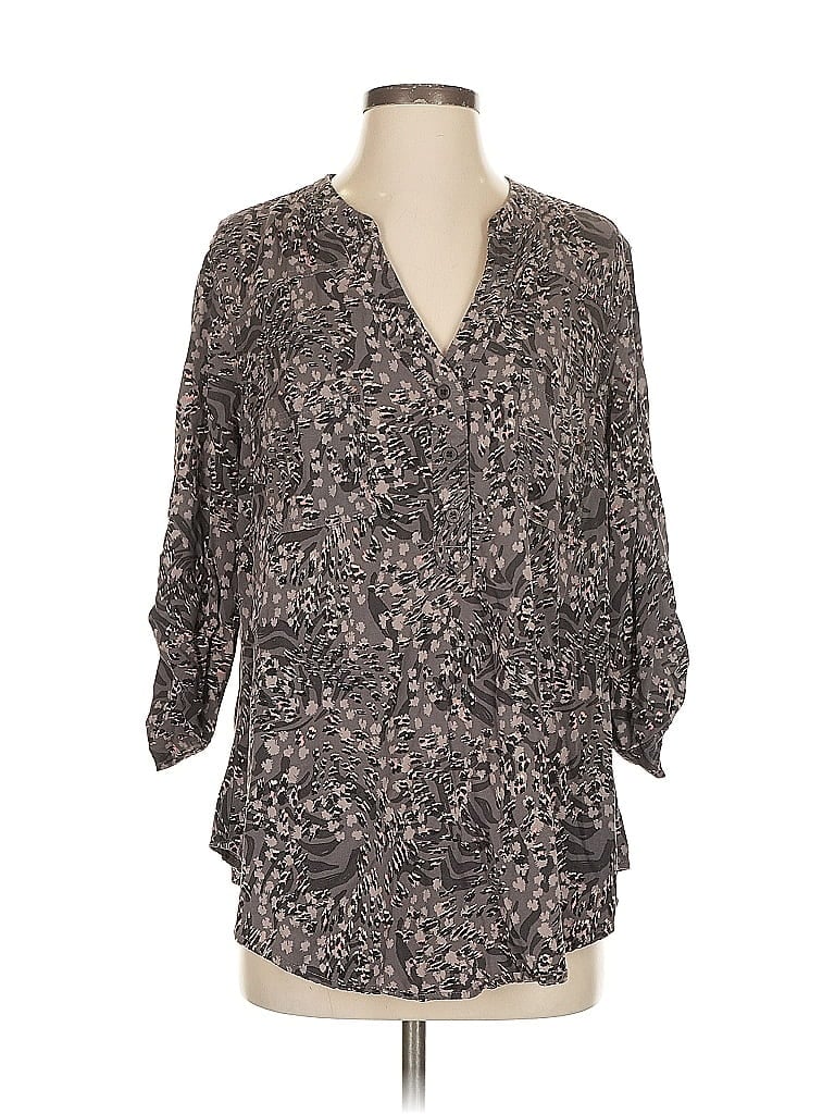 Pre-owned Torrid 3/4 Sleeve Blouse In Gray