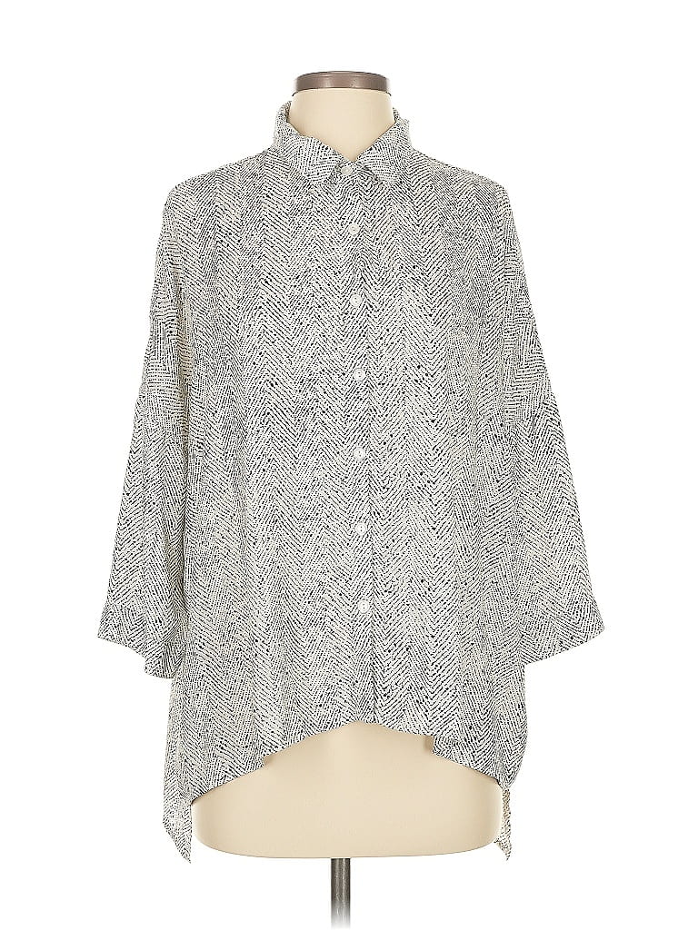 Pre-owned Leith 3/4 Sleeve Blouse In Gray