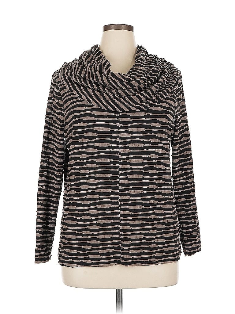 Pre-owned Lane Bryant Long Sleeve Top Gray Cowl Neck Tops