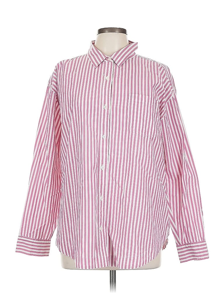 Pre-owned Lucky Brand Long Sleeve Button Down Shirt In Pink