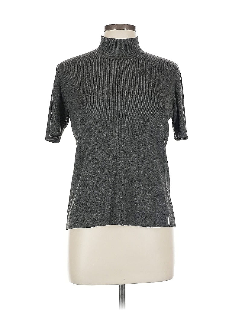 Pre-owned T Tahari Turtleneck Sweater In Gray