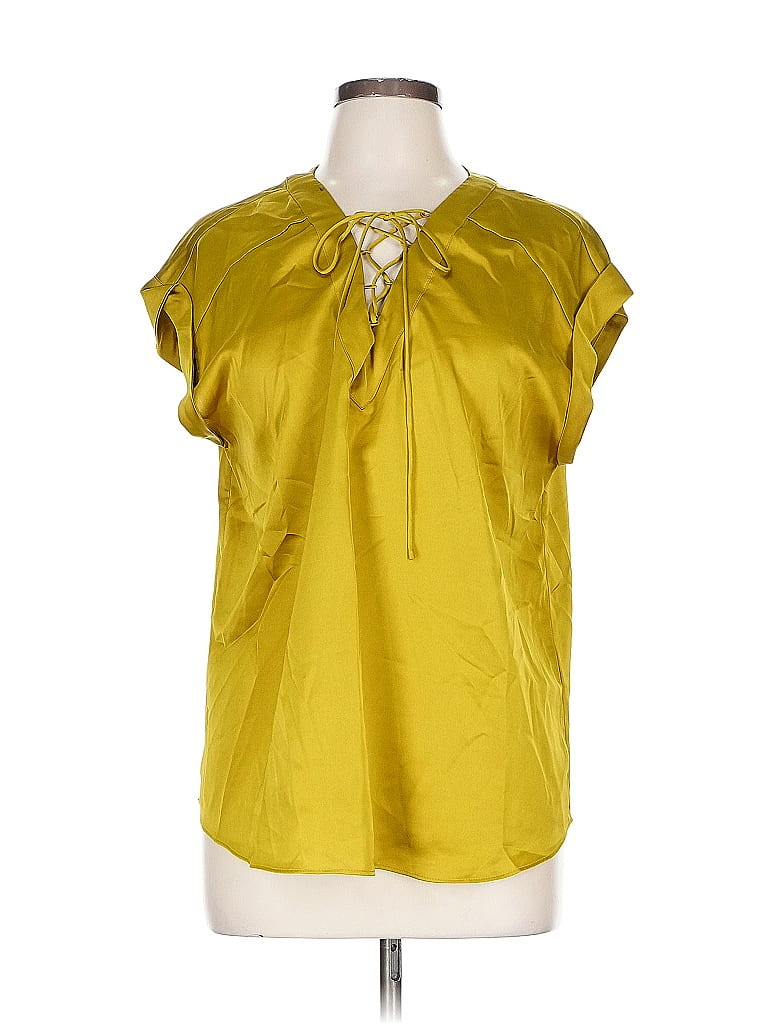 Pre-owned 7th Avenue Design Studio New York & Company Short Sleeve Blouse In Yellow