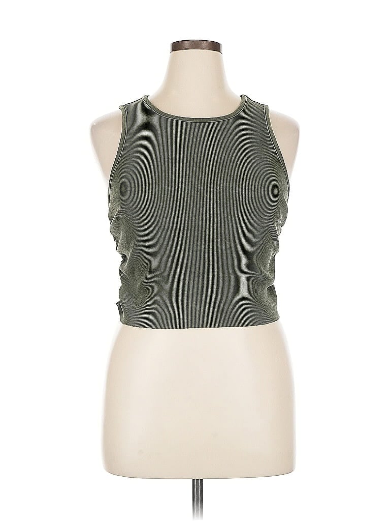 Pre-owned Aerie Tank Top Green Halter Neckline Tops