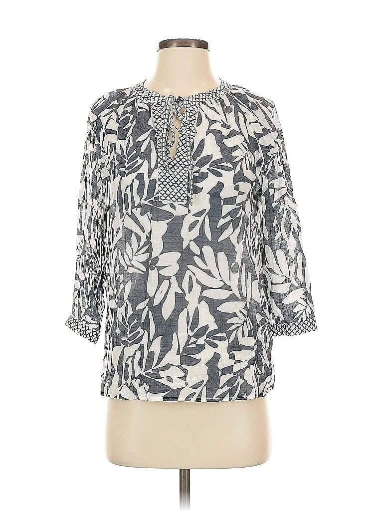 Pre-owned Hope & Harlow 3/4 Sleeve Blouse In Gray