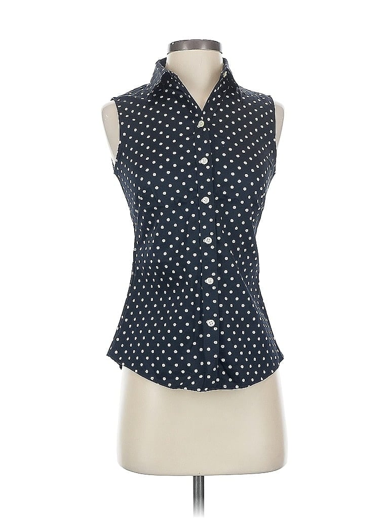 Pre-owned Banana Republic Factory Store Sleeveless Button Down Shirt In Blue