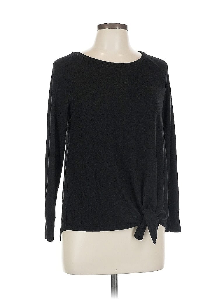 Pre-owned Gibson Long Sleeve Top Black Boatneck Tops