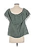 YFB 100% Linen Green Short Sleeve Blouse Size XS - photo 2