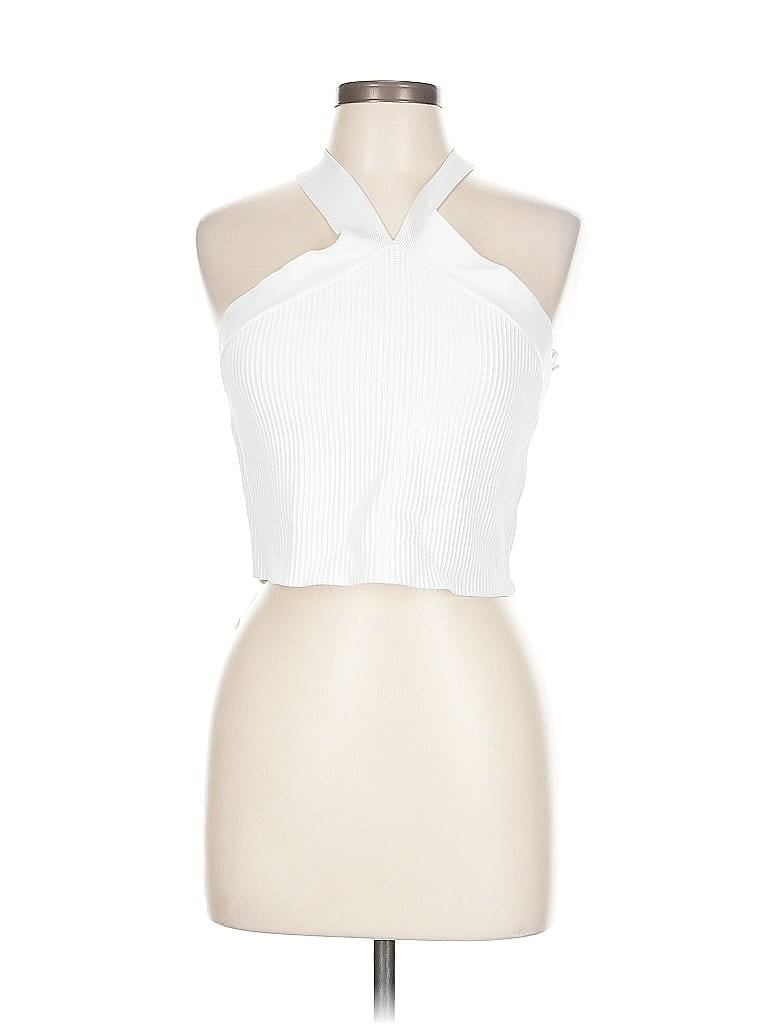 Pre-owned Sincerely Jules Tank Top White Halter Neckline Tops