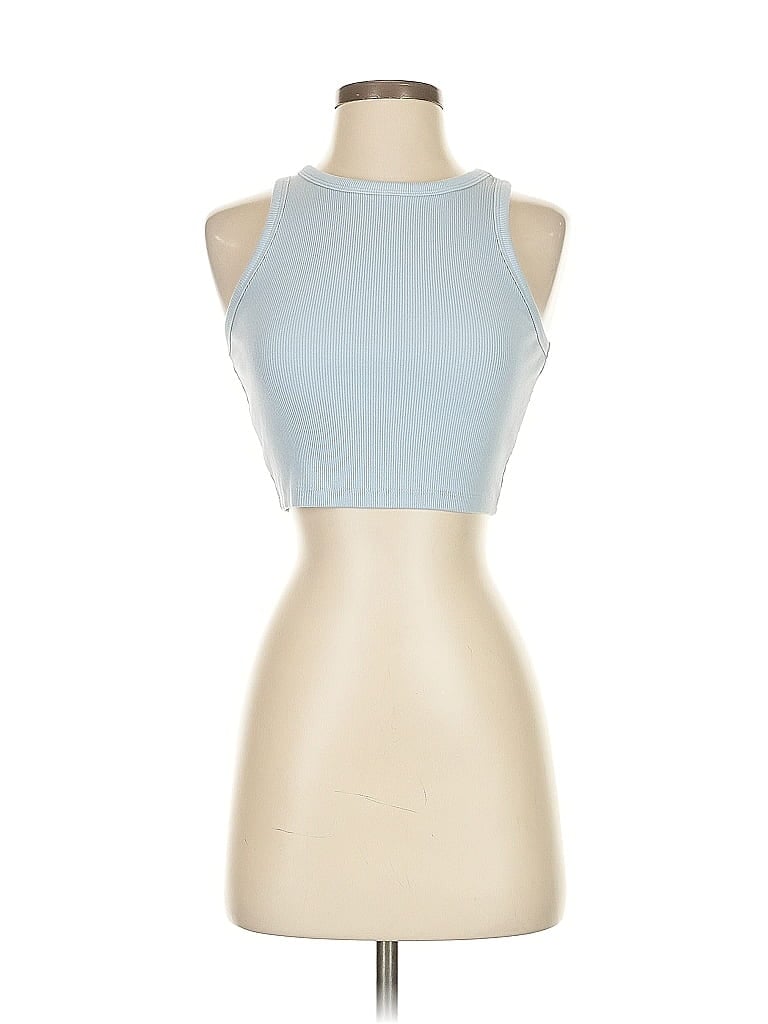 Pre-owned H&m Tank Top Blue Halter Neckline Tops