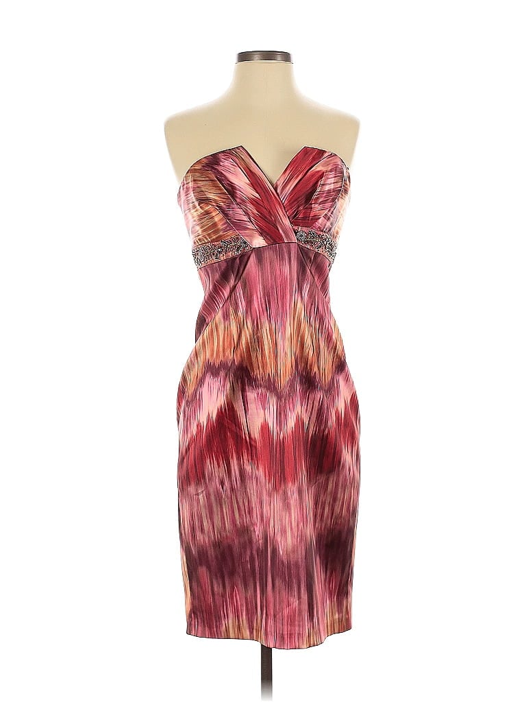 Pre-owned David Meister Cocktail Dress In Burgundy