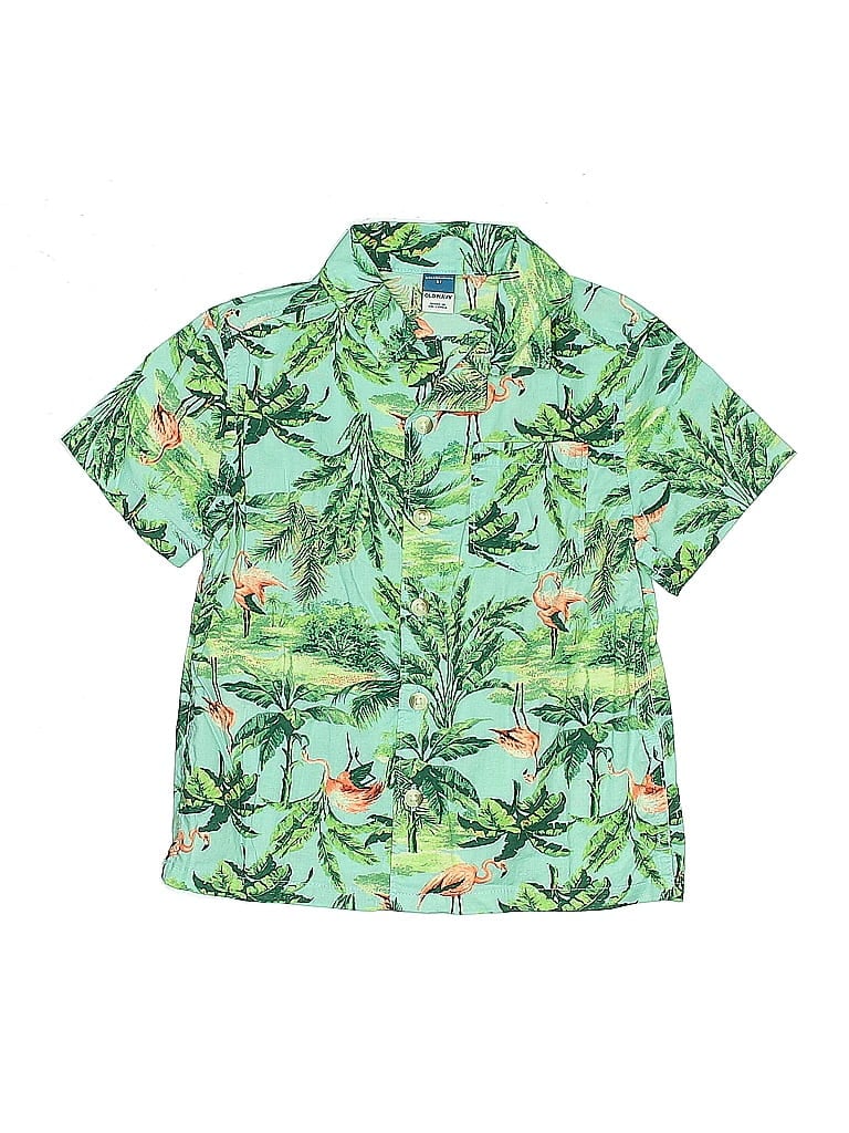Pre-owned Old Navy Kids' Short Sleeve Button Down Shirt In Blue