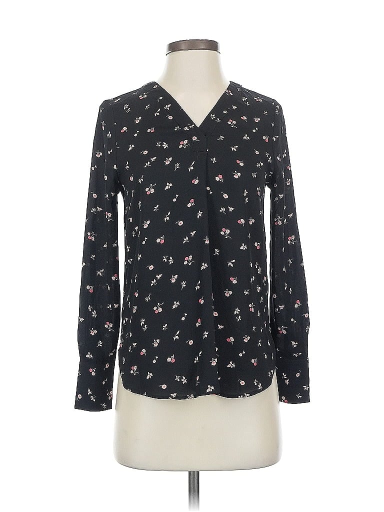 Pre-owned Ann Taylor Long Sleeve Blouse In Black