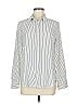 Assorted Brands 100% Polyester Stripes Silver Long Sleeve Blouse Size M - photo 1