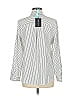 Assorted Brands 100% Polyester Stripes Silver Long Sleeve Blouse Size M - photo 2