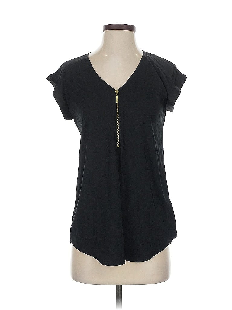 Pre-owned Express Short Sleeve Top Black V Neck Tops