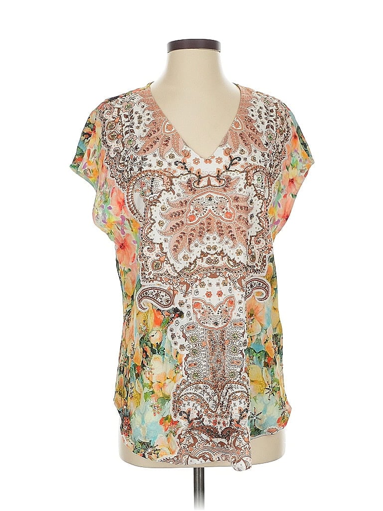 Pre-owned Soft Surroundings Short Sleeve Blouse In Orange