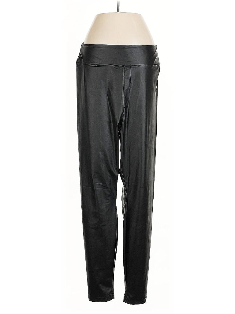Pre-owned Ecowish Faux Leather Pants In Black