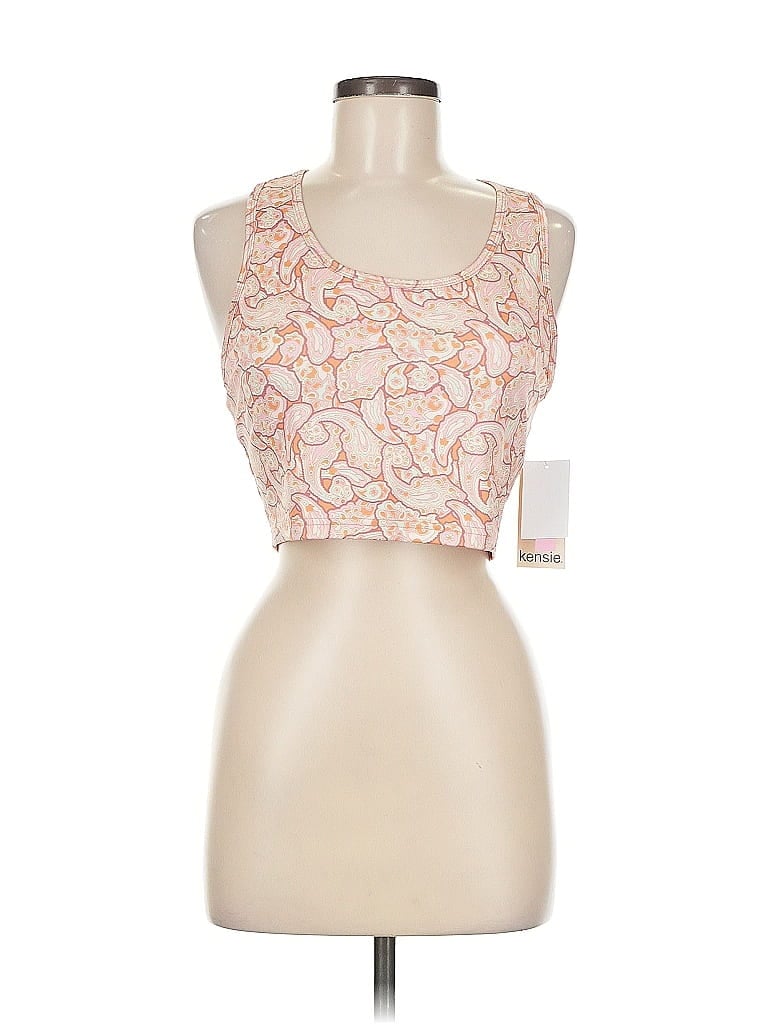 Kensie Tank Top Pink Strapless Neckline Tops In Neutral