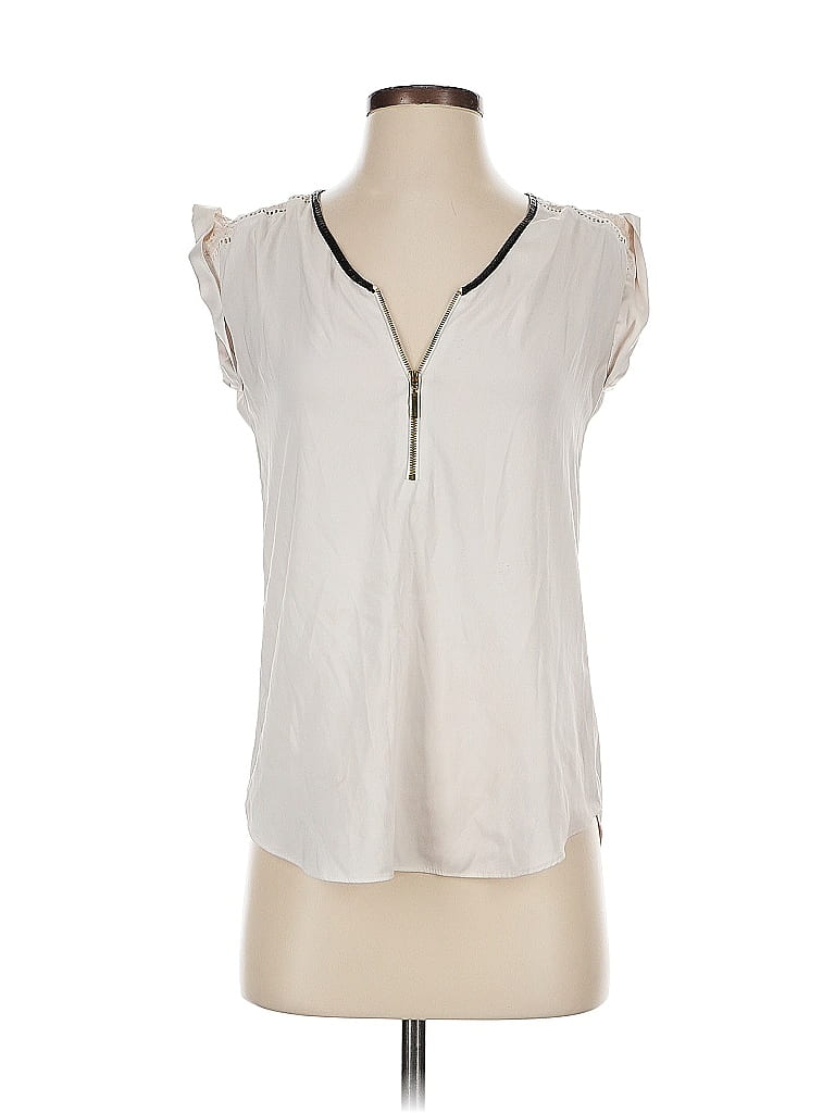 Pre-owned Express Sleeveless Blouse In White