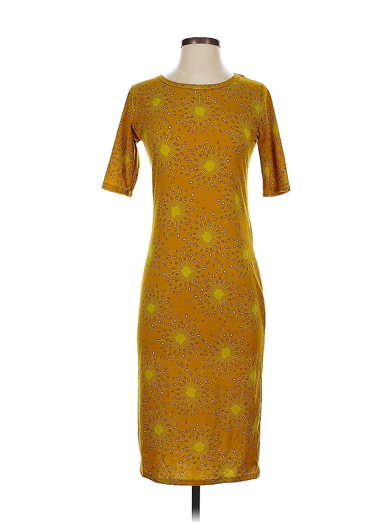 Pre-owned Lularoe Casual Dress In Yellow