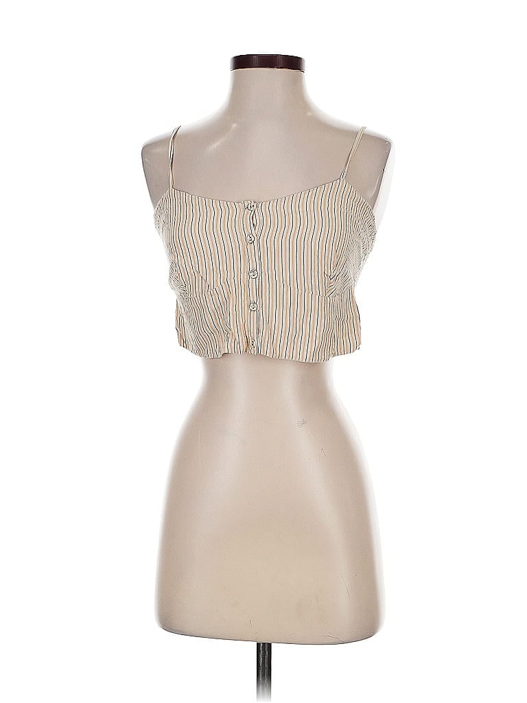 OYSHO Pre-owned Tube Top Tan Strapless Neckline Tops In Brown