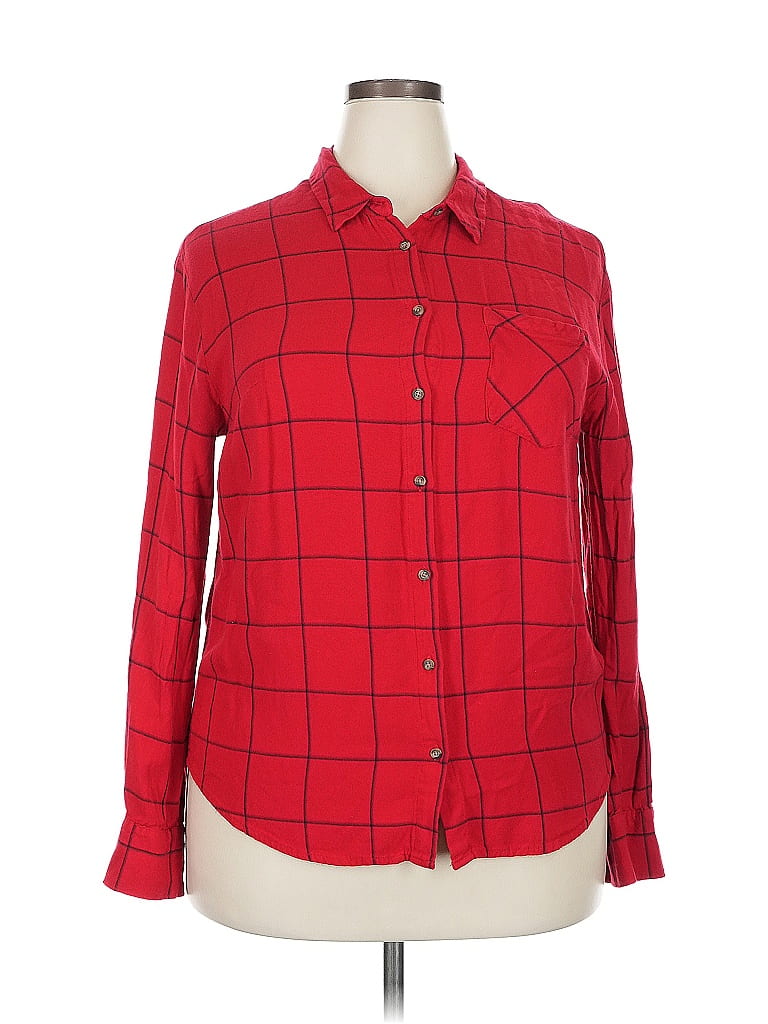 Pre-owned A New Day Long Sleeve Button Down Shirt In Red
