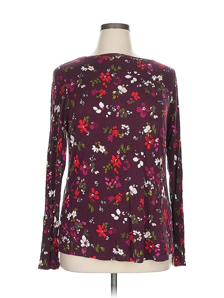 LANE BRYANT Pre-owned Long Sleeve T-shirt In Burgundy