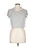 Strut This Stripes Silver Short Sleeve T-Shirt Size L - photo 1