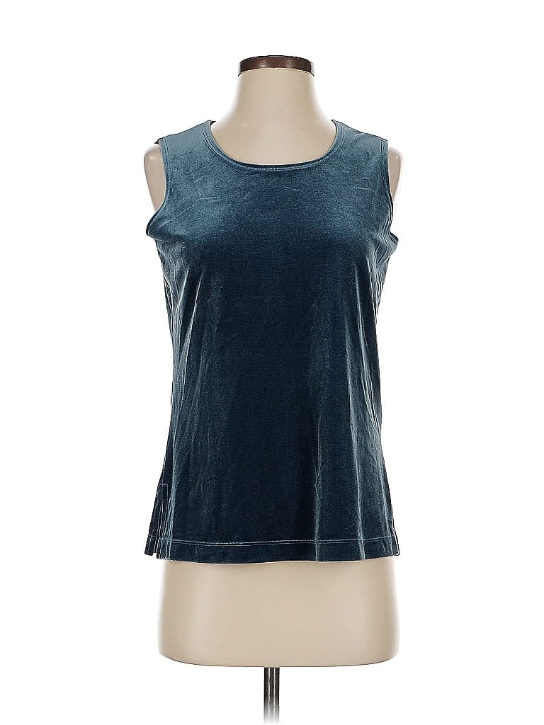 SUSAN GRAVER Pre-owned Sleeveless Top Blue Scoop Neck Tops