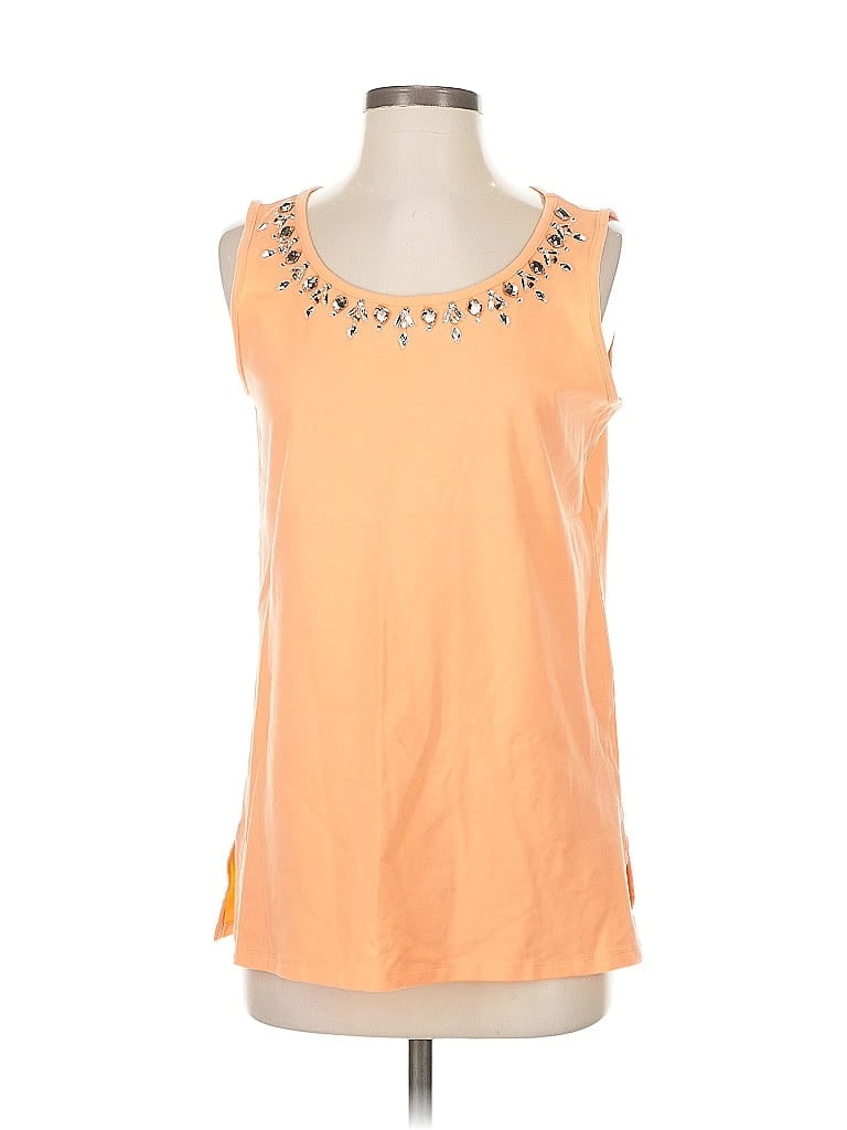 Pre-owned Ruby Rd. Sleeveless Top Orange Scoop Neck Tops
