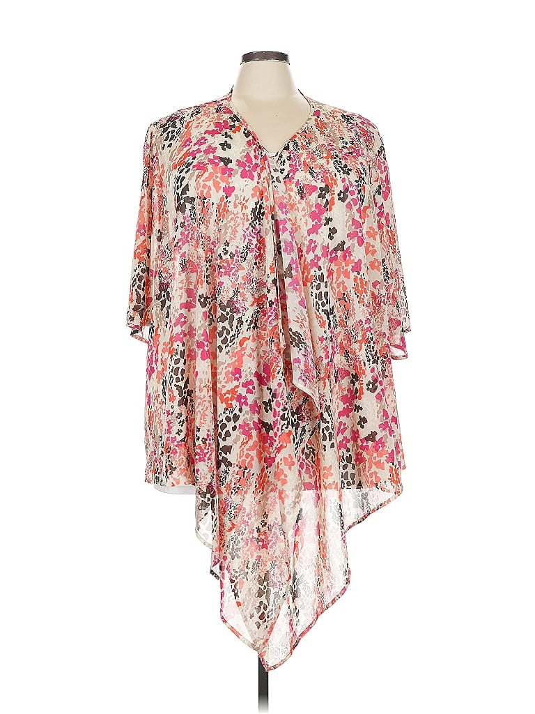 Pre-owned Maggie Barnes 3/4 Sleeve Blouse In Pink