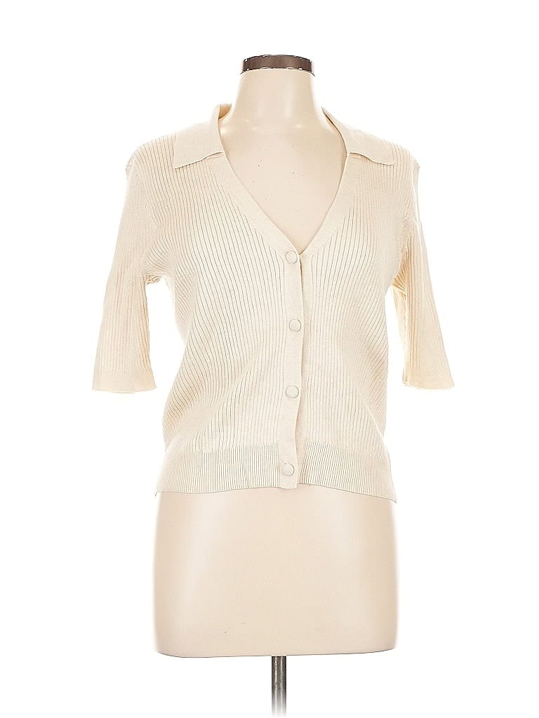 Pre-owned Marled By Reunited Short Sleeve Blouse In White