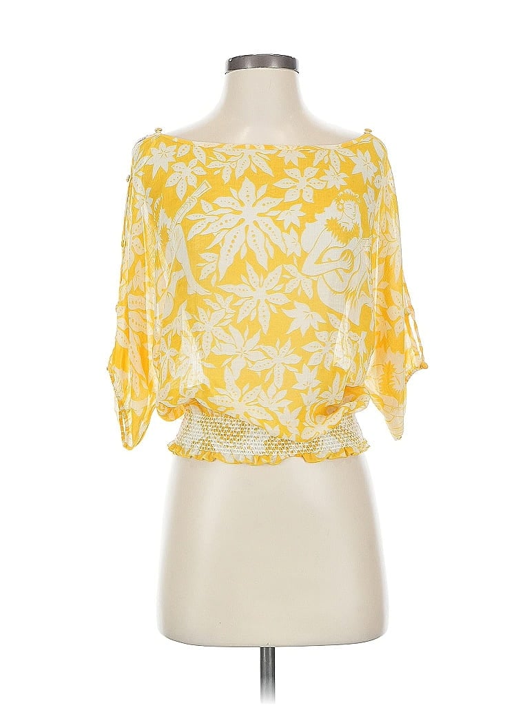 Pre-owned Keds 3/4 Sleeve Blouse In Yellow
