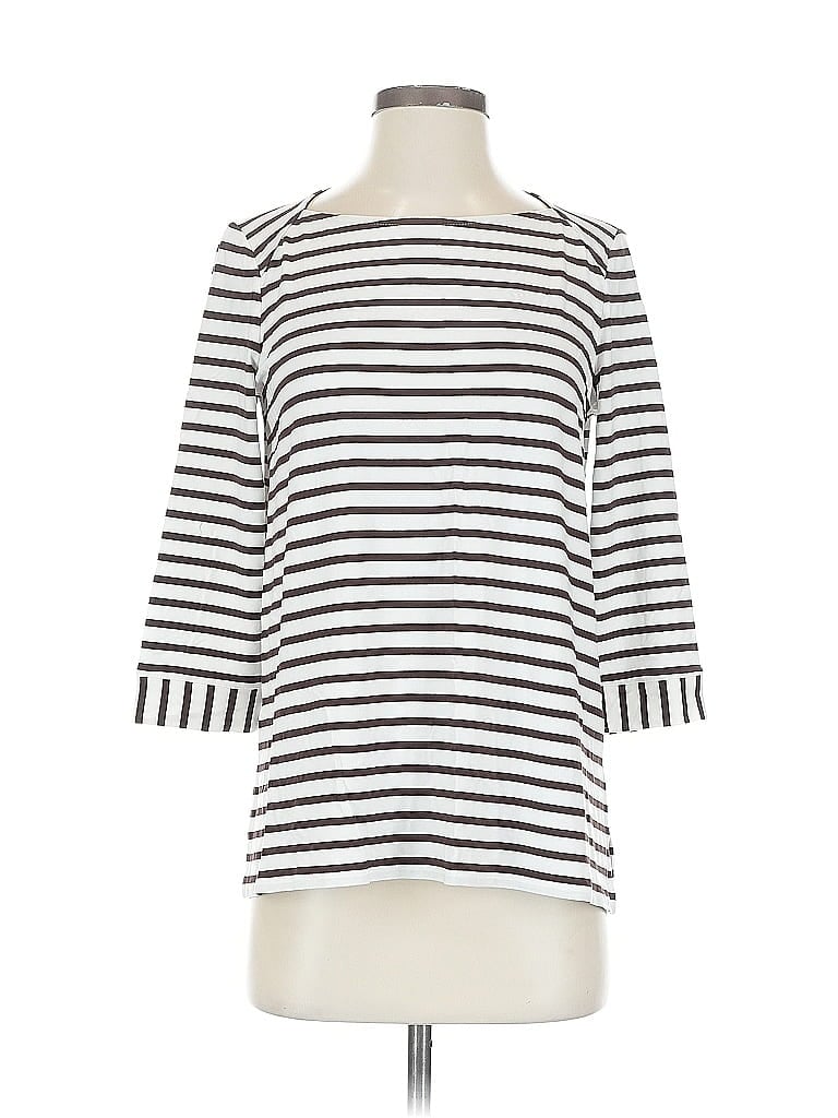 Pre-owned Jjill 3/4 Sleeve T-shirt In White